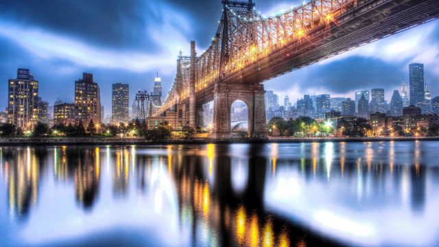 Bridge river city night lights #15 free wallpaper - medium preview image