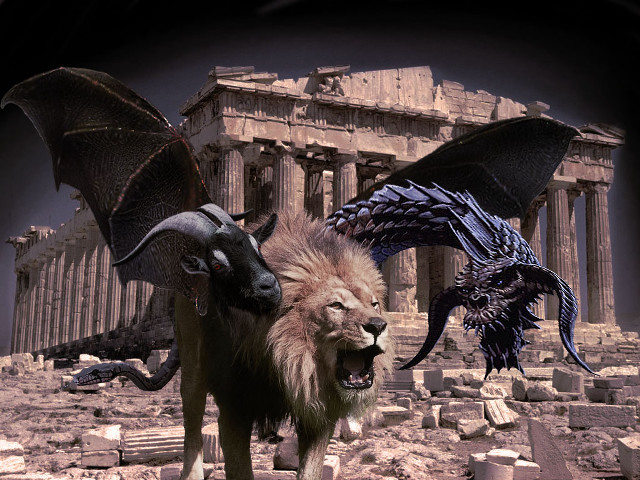 Dragon lion temple dragon back free wallpaper - medium preview image