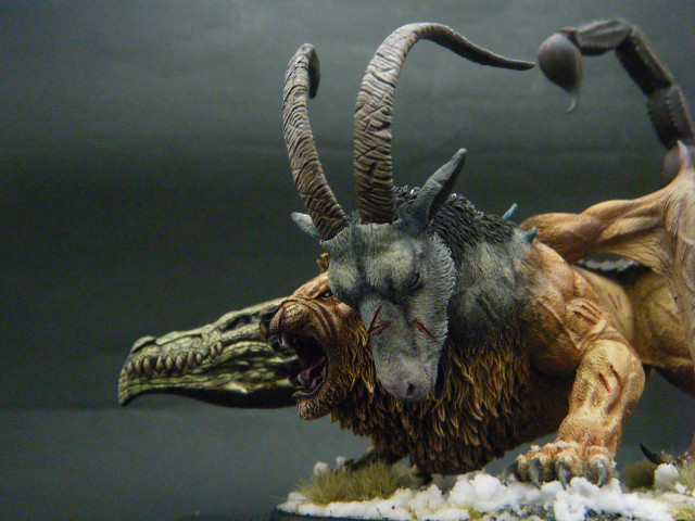 Horned monster sculpture airbrush zbrush free wallpaper - medium preview image