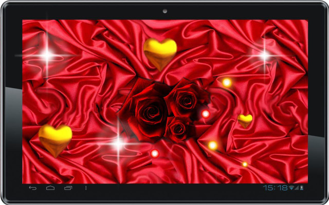Tablet red rose hearts screen free wallpaper - medium preview image