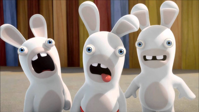 Three white rabbits blue eyes free wallpaper - medium preview image