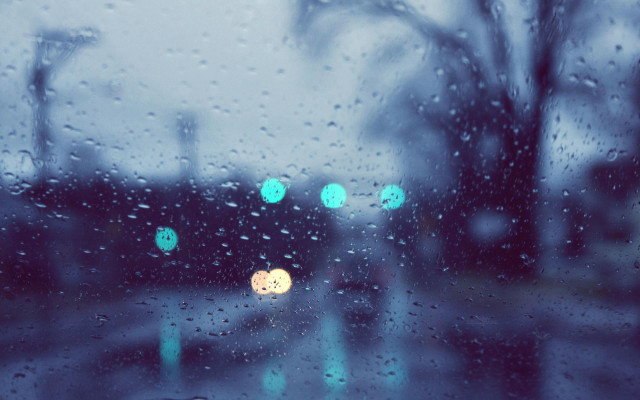 Rainy window street trees rain free wallpaper - medium preview image