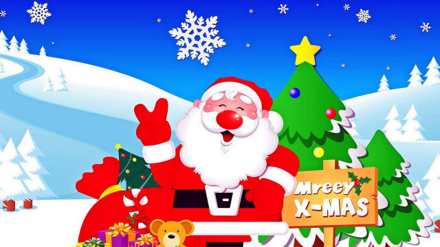 Santa claus christmas tree presents free wallpaper - medium preview image