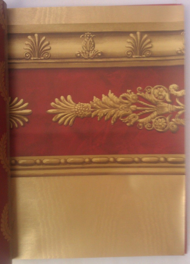 Red gold wall border leaf free wallpaper - medium preview image