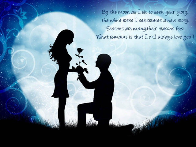 Man kneeling woman flower full free wallpaper - medium preview image