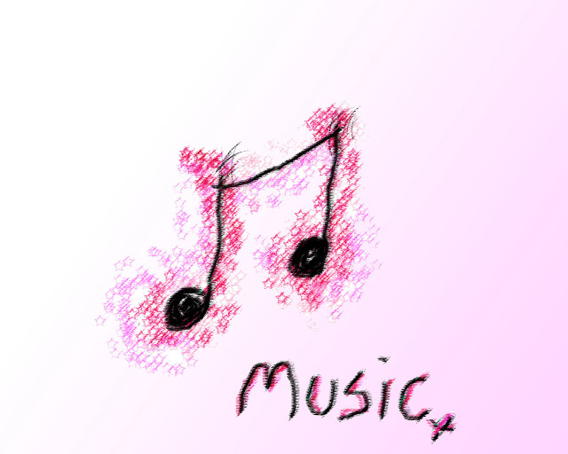 Music note drawing pink ink free wallpaper - medium preview image