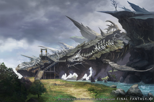 Giant dragon structure staircase entrance free wallpaper - medium preview image