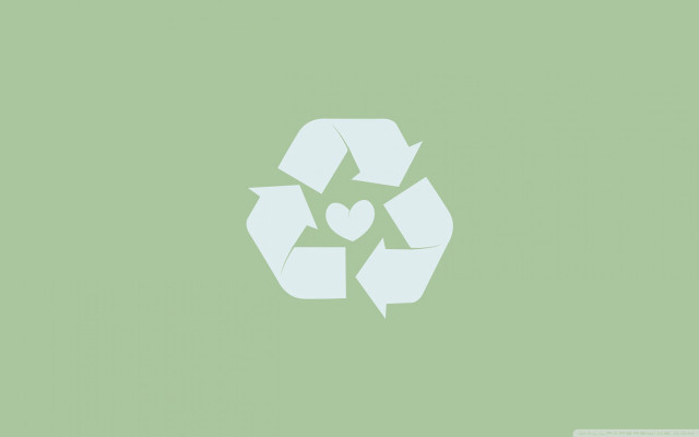 Recycler heart rectangles green background free wallpaper - medium preview image