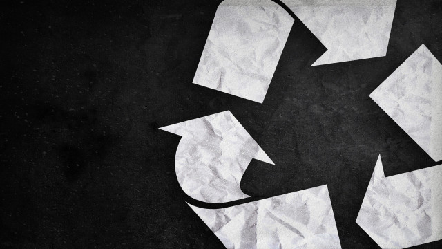 Recycle logo black white background free wallpaper - medium preview image