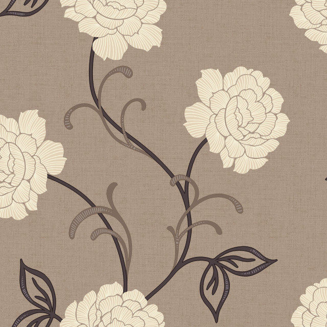 Flower pattern brown background black free wallpaper - medium preview image
