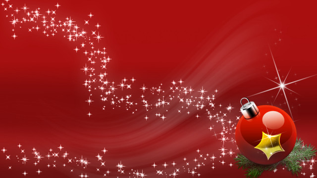 Red christmas ornament star holly free wallpaper - medium preview image