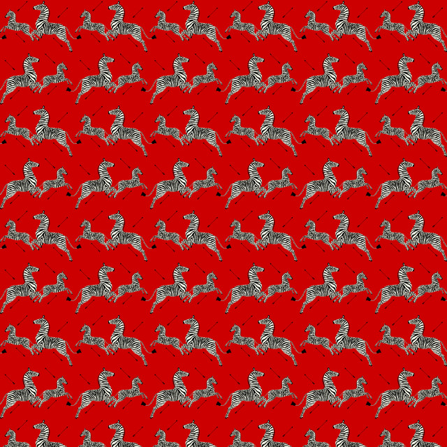 Red zebra pattern blackdot mosaic free wallpaper - medium preview image