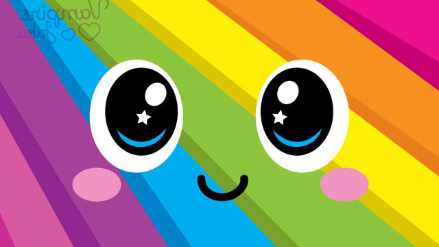 Rainbow colored face stars stripe free wallpaper - medium preview image