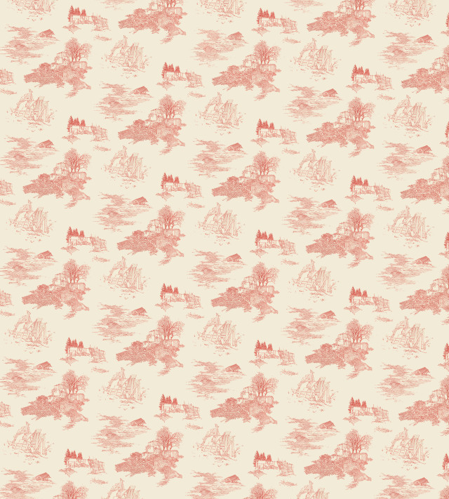 Trees mountains beige background red free wallpaper - medium preview image
