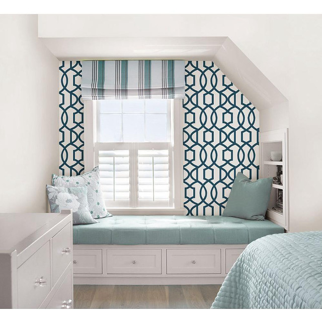 Bedroom window seat blue cover free wallpaper - medium preview image