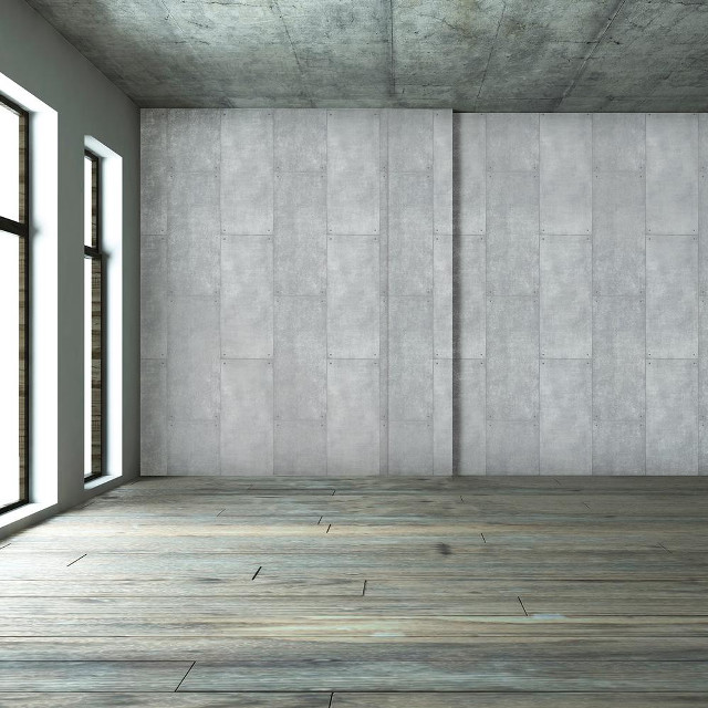 Large window wooden floor concrete free wallpaper - medium preview image