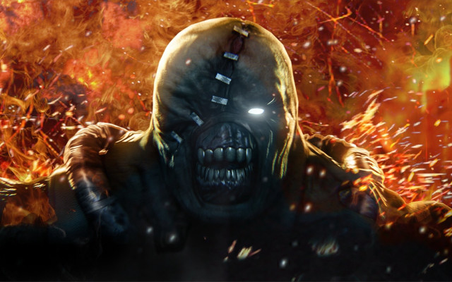 Demonic glowing face fire background free wallpaper - medium preview image