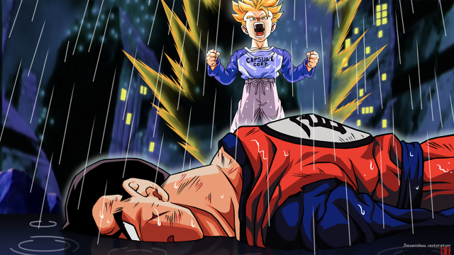 Rainy super saiyan epic goku free wallpaper - medium preview image