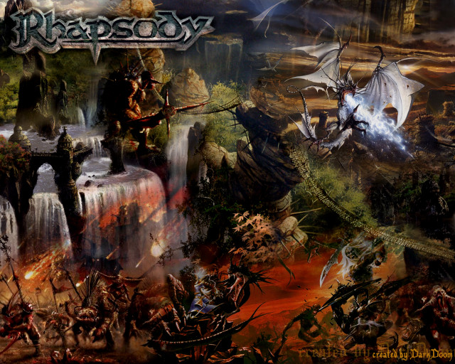 Dragon demon forest waterfall fire free wallpaper - medium preview image