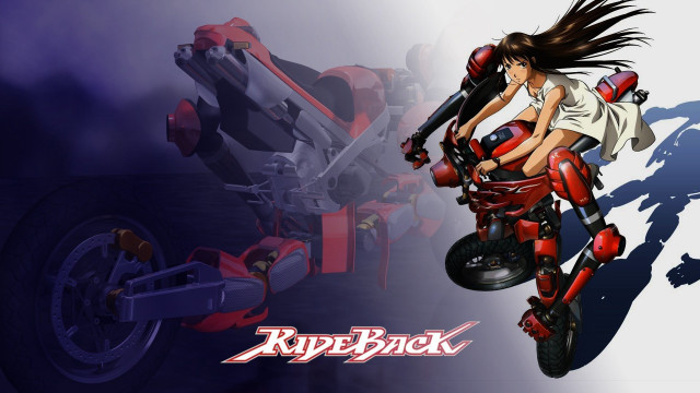 Woman motorcycle shadow purple background free wallpaper - medium preview image