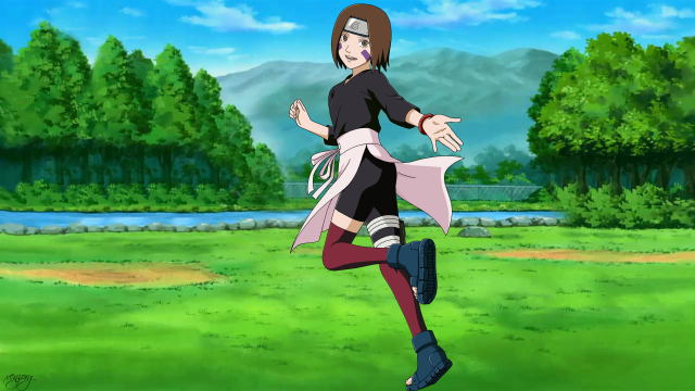 Woman running field trees blue free wallpaper - medium preview image