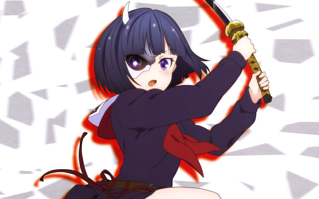 Woman sword demon hooded red free wallpaper - medium preview image