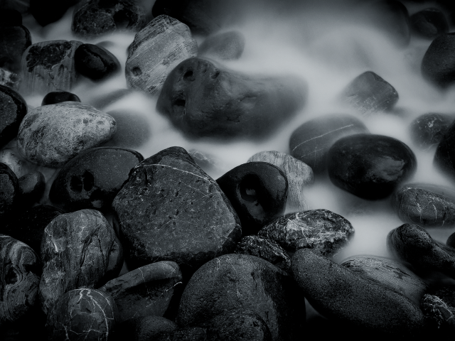 Black white rocks water stream free wallpaper - medium preview image
