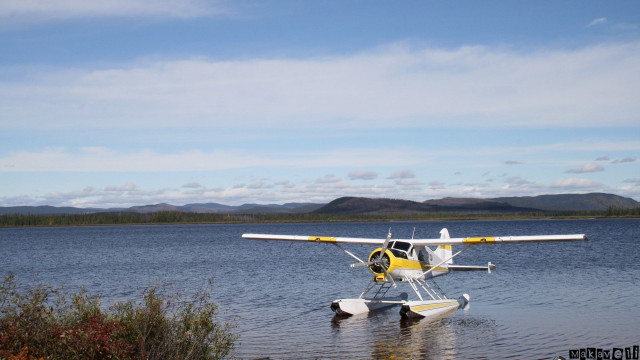 Small plane lake mountains blue free wallpaper - medium preview image