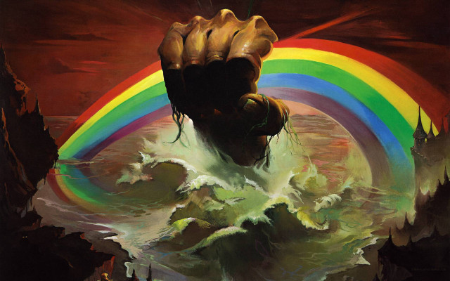 Giant hand rainbow background man free wallpaper - medium preview image