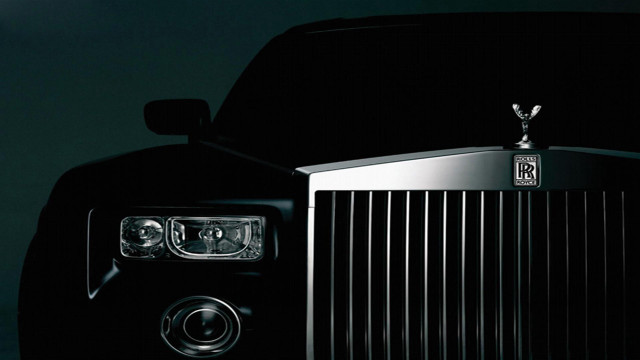 Rolls royce black background white free wallpaper - medium preview image