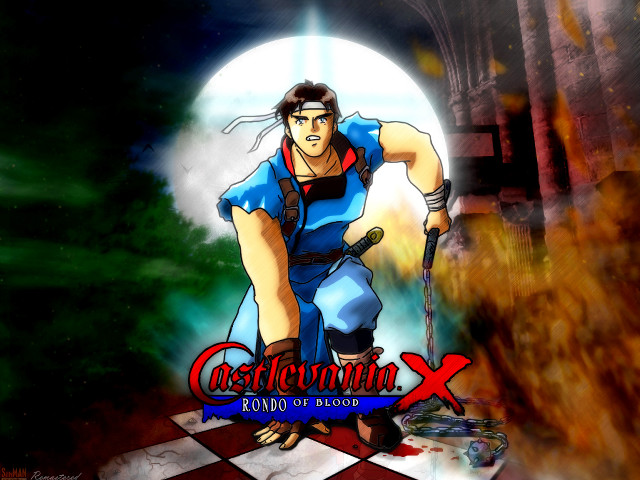 Cartoon character sword checkered floor free wallpaper - medium preview image