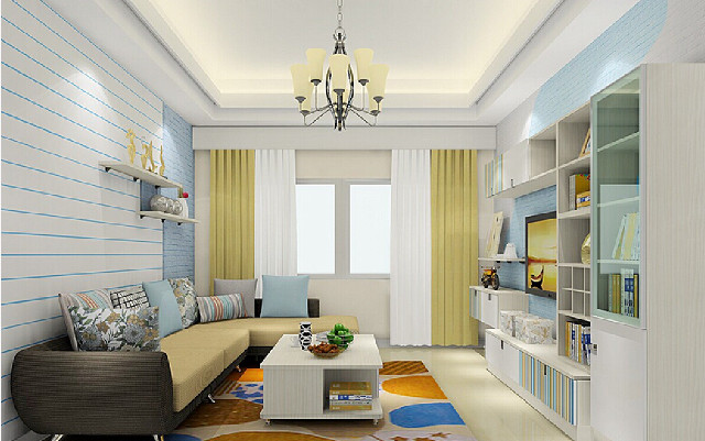 Livingroom couch coffeetable bookshelf dingguanpeng free wallpaper - medium preview image