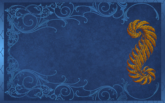 Blue background gold bird side free wallpaper - medium preview image