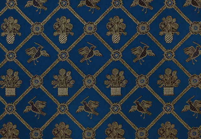 Blue gold wallpaper birds flowers free wallpaper - medium preview image
