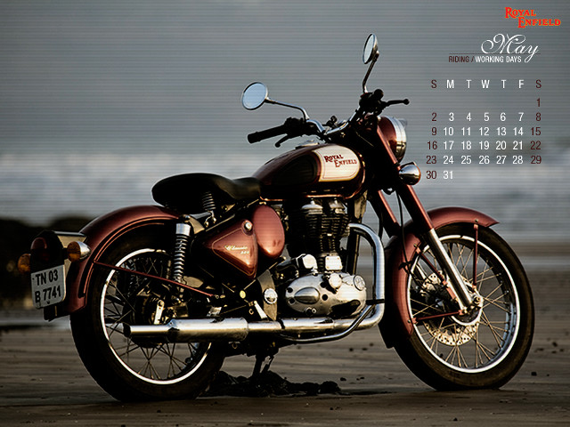 Motorcycle beach ocean calendar front free wallpaper - medium preview image