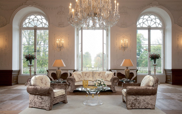 Living room chandelier couch chairs free wallpaper - medium preview image