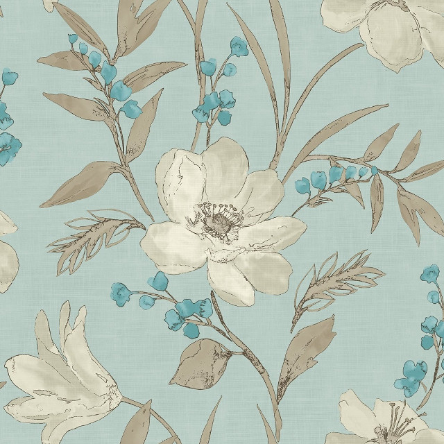 Blue white flower pattern background free wallpaper - medium preview image