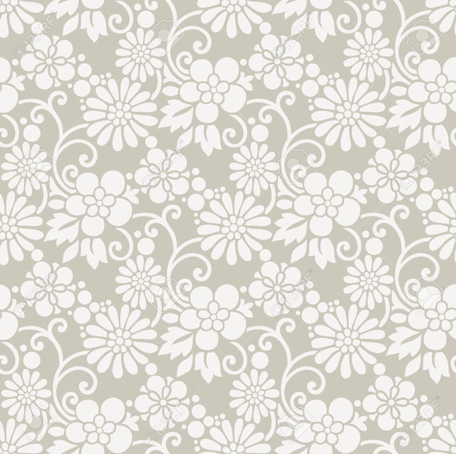 White floral pattern gray background free wallpaper - medium preview image