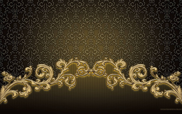 Gold black background decorative border free wallpaper - medium preview image