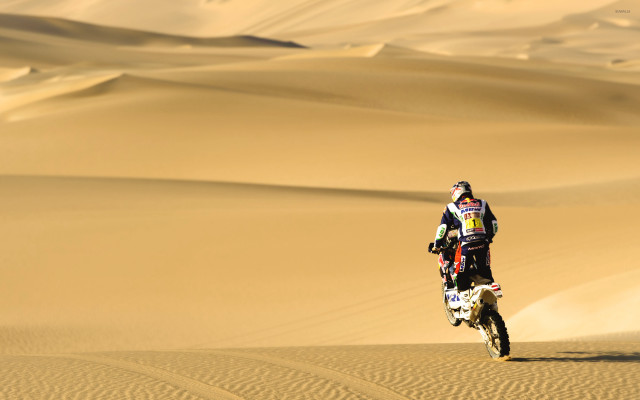 Motorcycle desert sand dunes rider free wallpaper - medium preview image