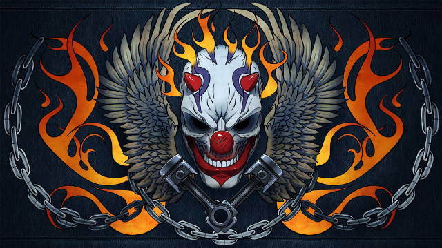 Clown flames wings chain collar free wallpaper - medium preview image