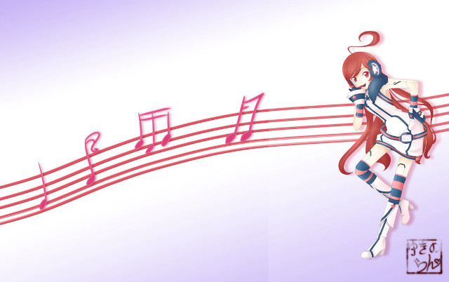 Woman musical staff note background free wallpaper - medium preview image