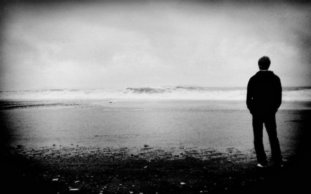 Man beach ocean wave standing #3 free wallpaper - medium preview image