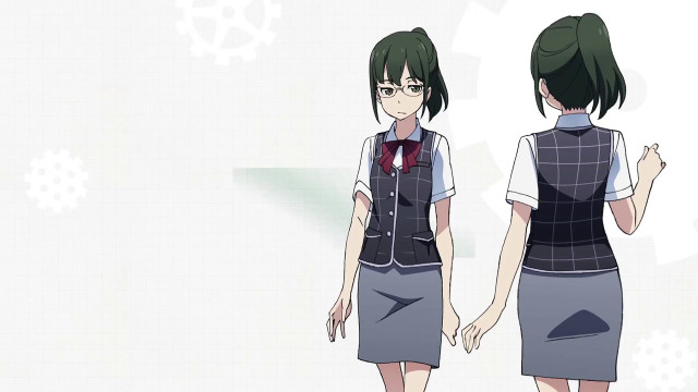Girl school uniform snowflakes wall free wallpaper - medium preview image
