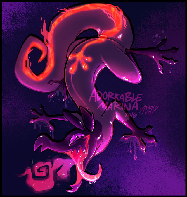 Purple red lizard night starry free wallpaper - medium preview image