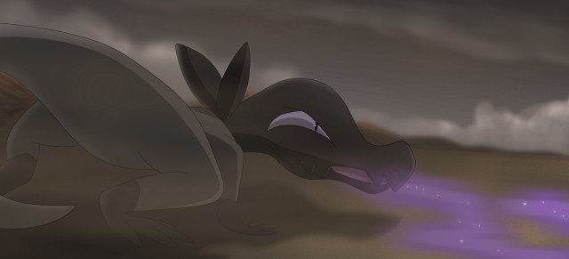 Cartoon dragon purple light dark free wallpaper - medium preview image