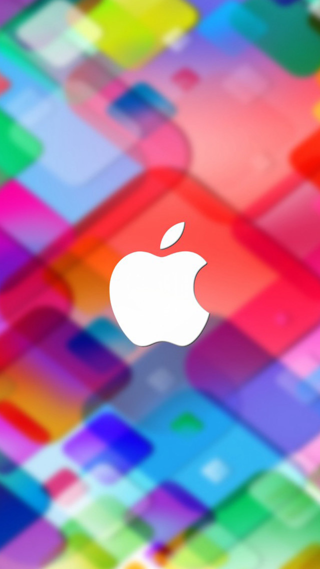 Colorful apple logo squares background free wallpaper - medium preview image