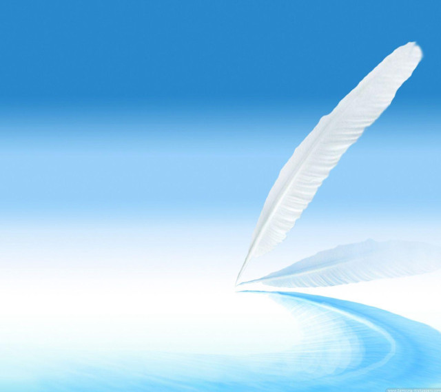 White feather flying water blue free wallpaper - medium preview image