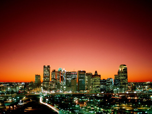 City skyline night red background free wallpaper for desktop - medium preview image