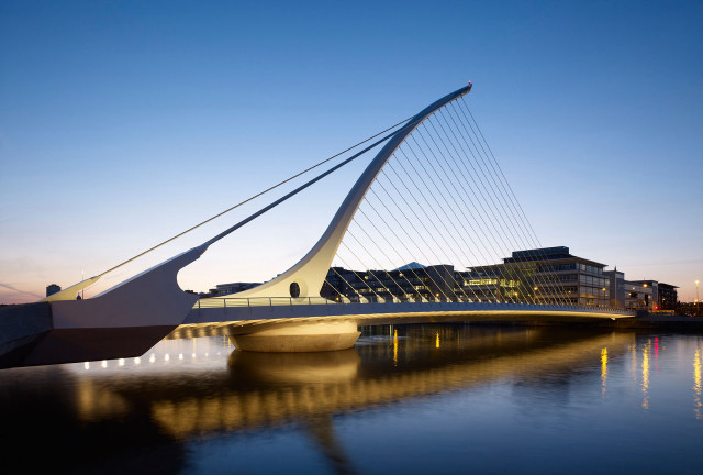 Bridge water buildings blue sky free wallpaper - medium preview image